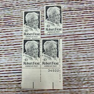 Robert Frost US 10 Cent Postage Stamps Lot of 4 Unused‎ American Poet